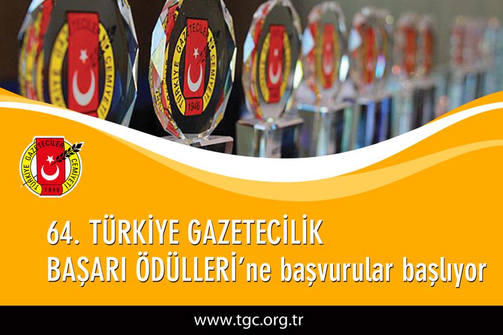 TGC 64.Türkiye Gazetecilik Başarı Ödülleri’ne Başvurular Başlıyor