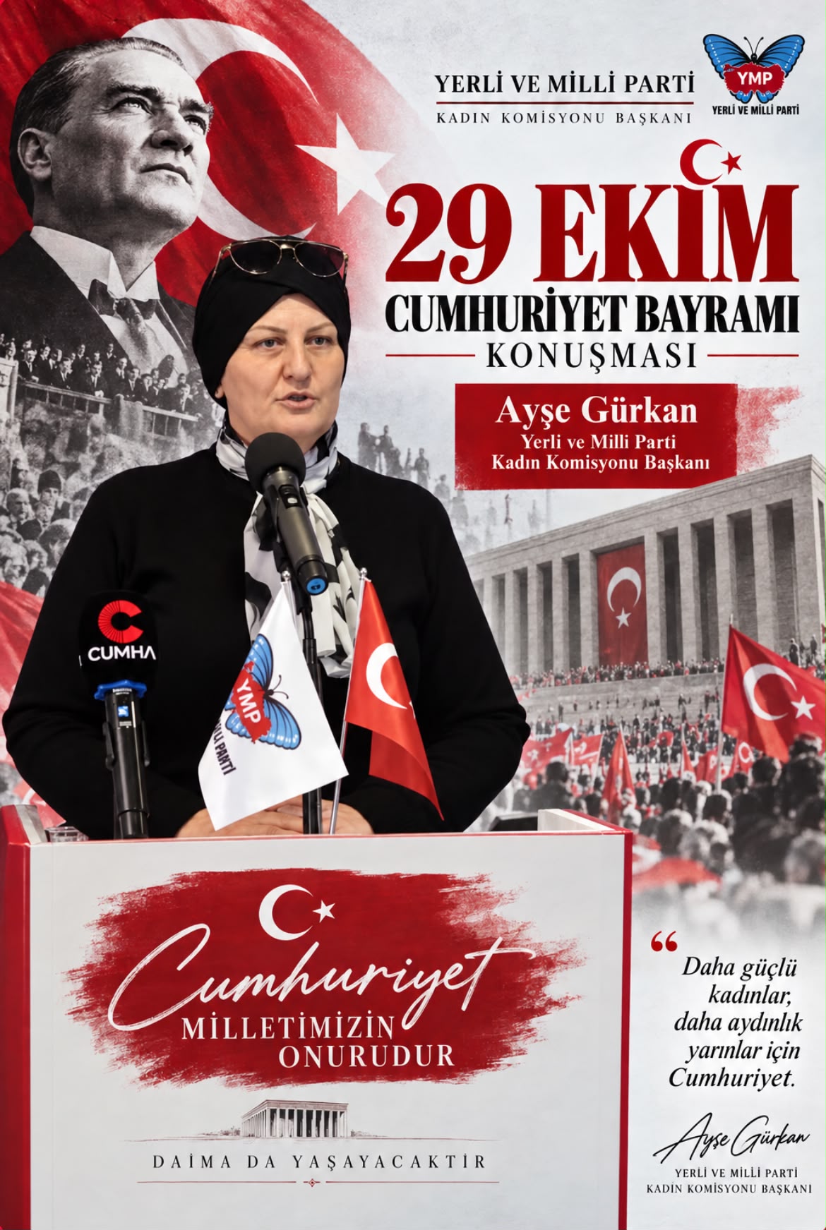 Ayşe Gürkan’dan 29 Ekim Cumhuriyet Bayramı Mesajı